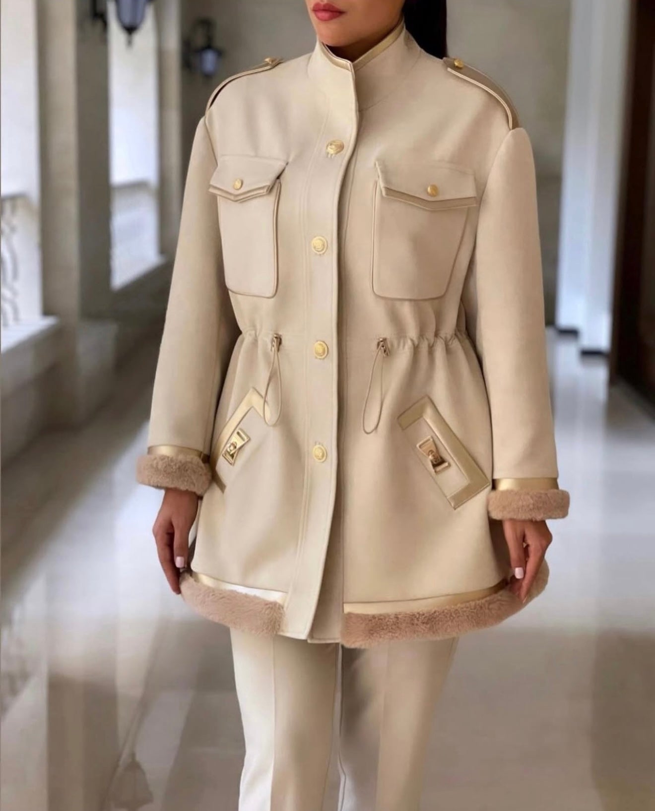 Zoe Cream Military Jacket
