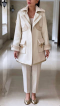 Structured Ivory Shearling Coat