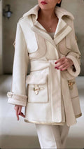 Ivory Shearling Trench Coat